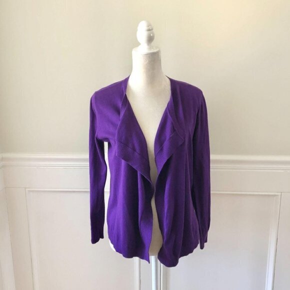 Ann Taylor Petite Purple Open Cardigan SP - Picture 2 of 6
